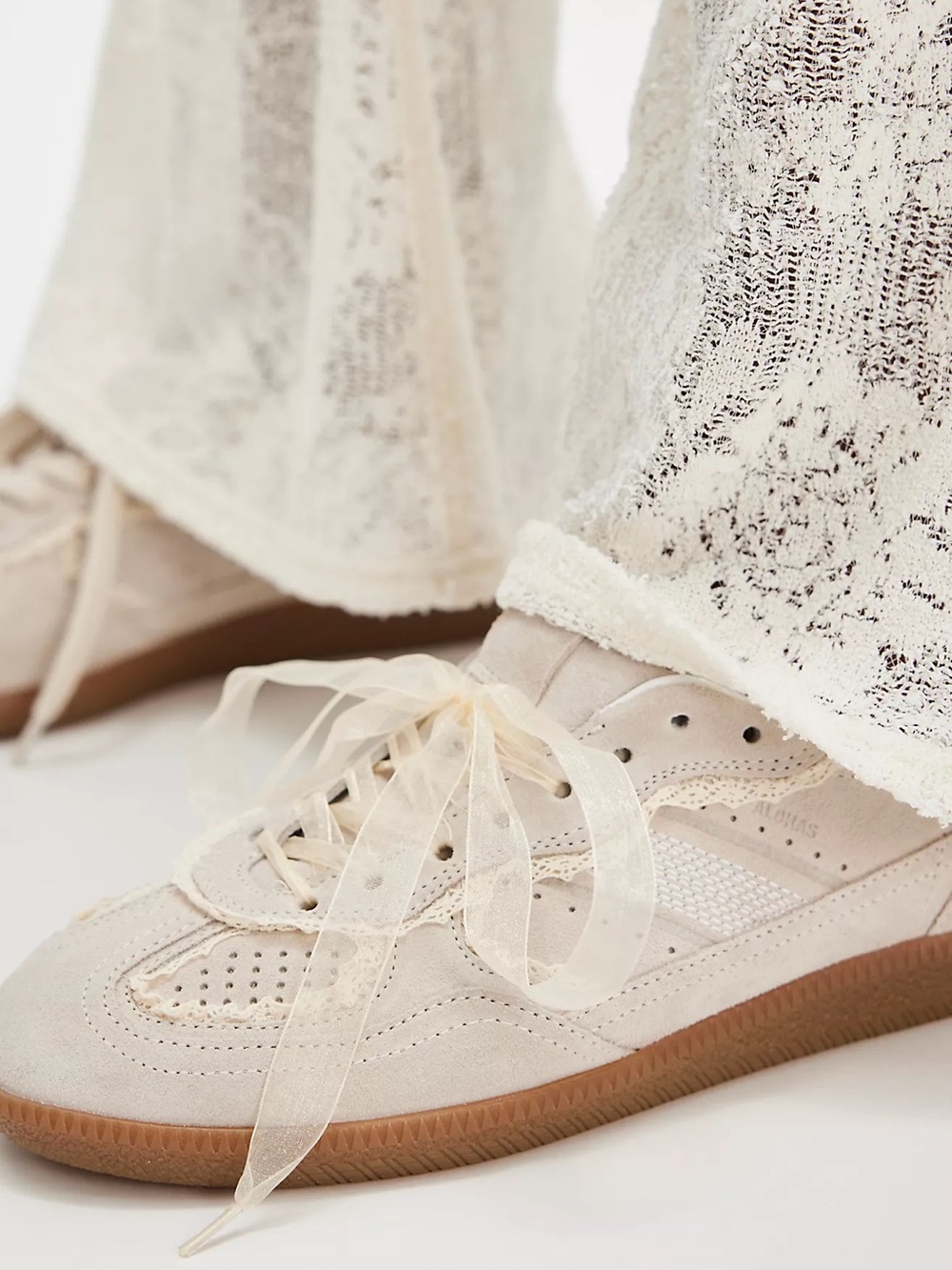 Alohas Tb. 490 Crochet Cream Leather Suede Sneakers